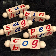 Load image into Gallery viewer, Montessori Alphabet Wooden Phonetic Reading Blocks