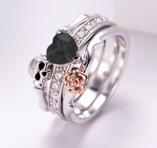 Load image into Gallery viewer, Gothic Skull Silver Rings Set For Women