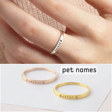 Load image into Gallery viewer, Personalized Paw Print Name Ring