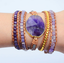 Load image into Gallery viewer, Amethyst Purple Crystal Wrap Bracelet