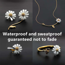 Load image into Gallery viewer, White Enamel Daisy Flower Vintage Elegant ring set
