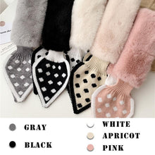 Load image into Gallery viewer, Peach Heart Polka Dot Plush Scarf