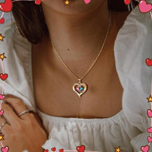 Load image into Gallery viewer, Forever Love Birthstone & Diamond Heart Pendant Necklace