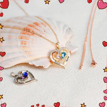 Load image into Gallery viewer, Forever Love Birthstone & Diamond Heart Pendant Necklace