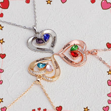 Load image into Gallery viewer, Forever Love Birthstone & Diamond Heart Pendant Necklace