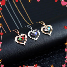 Load image into Gallery viewer, Forever Love Birthstone & Diamond Heart Pendant Necklace