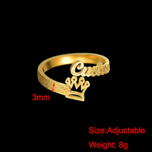 Load image into Gallery viewer, QUEEN NAME RING • PERSONALIZED GIFT FOR YOU (BEST FRIEND GIFT) JUST FOR U
