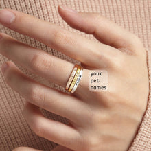 Load image into Gallery viewer, Personalized Paw Print Name Ring