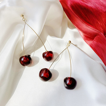 Load image into Gallery viewer, Double Cherry Drop Earrings