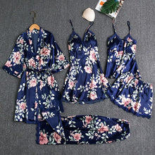 Load image into Gallery viewer, Mulberry Silk 5 Piece Pajama Set