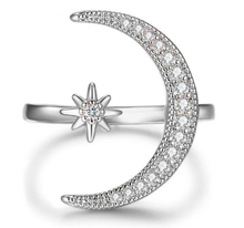 Load image into Gallery viewer, Moon & Star Ring (Size Adjustable)