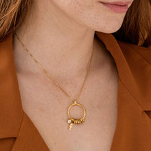 Load image into Gallery viewer, Linda Circle Pendant Necklace in 18k Gold Plating