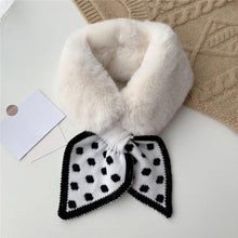 Load image into Gallery viewer, Peach Heart Polka Dot Plush Scarf