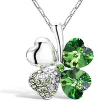 Load image into Gallery viewer, Green Four Heart Clover Necklace