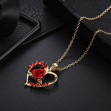 Load image into Gallery viewer, 18K gold Women's Forever Rose Ruby Pendant