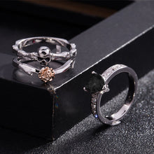 Load image into Gallery viewer, Gothic Skull Silver Rings Set For Women