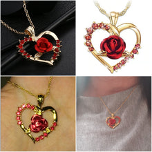 Load image into Gallery viewer, 18K gold Women's Forever Rose Ruby Pendant