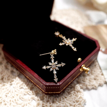 Load image into Gallery viewer, Crystal Cross Pendant Earrings
