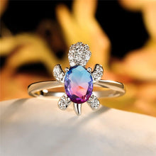 Load image into Gallery viewer, Crystal Turtle Ring