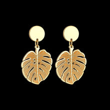 Load image into Gallery viewer, Stainless Steel Palm Leaf Earrings