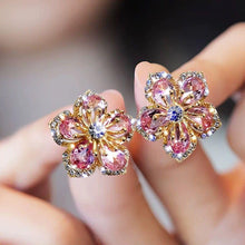 Load image into Gallery viewer, Blooming Crystal Flower Earrings