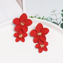 Load image into Gallery viewer, Celia Double Flower Earrings