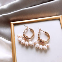 Load image into Gallery viewer, Pearl Hoop Earrings