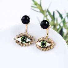 Load image into Gallery viewer, Black Evil Eye Earrings