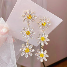 Load image into Gallery viewer, Crystal Daisy Statement Earrings