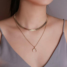 Load image into Gallery viewer, Crescent Moon Layered Necklace