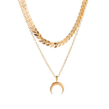 Load image into Gallery viewer, Crescent Moon Layered Necklace