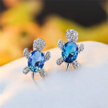 Load image into Gallery viewer, Crystal Turtle Earrings