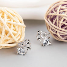 Load image into Gallery viewer, Silver Mouse Earrings
