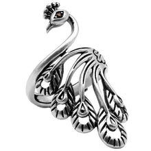 Load image into Gallery viewer, Silver Peacock Charm Ring