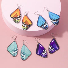 Load image into Gallery viewer, Multi-Colored Butterfly Drop Earrings
