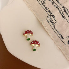 Load image into Gallery viewer, Red Mushroom Earrings