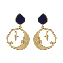 Load image into Gallery viewer, Crescent Moon & Star Earrings