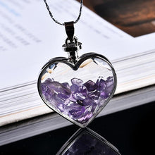 Load image into Gallery viewer, Natural Crystal Heart Necklace