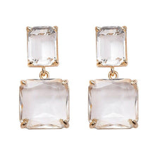 Load image into Gallery viewer, Clear Crystal Statement Earrings
