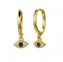 Load image into Gallery viewer, Blue Evil Eye Drop Earrings