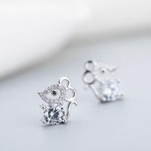 Load image into Gallery viewer, Silver Mouse Earrings