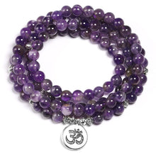 Load image into Gallery viewer, Amethyst Om Bracelet & Necklace