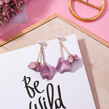 Load image into Gallery viewer, Pink Flower Petal Earrings