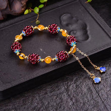 Load image into Gallery viewer, Natural Garnet Stone Pomegranate Bracelet