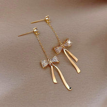 Load image into Gallery viewer, Crystal Bow Earrings