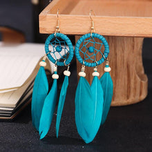 Load image into Gallery viewer, Dream Catcher Feather Earrings