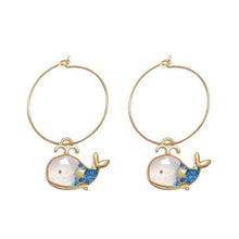 Load image into Gallery viewer, Glitter Whale Hoop Earrings