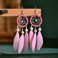 Load image into Gallery viewer, Dream Catcher Feather Earrings