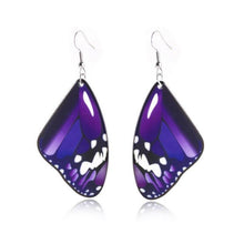 Load image into Gallery viewer, Multi-Colored Butterfly Drop Earrings