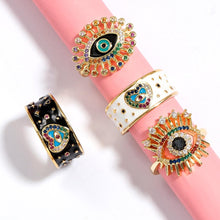 Load image into Gallery viewer, Crystal Evil Eye Rings